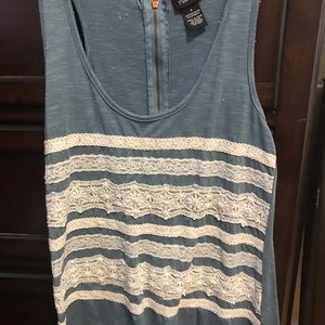 Tank top with lace on front